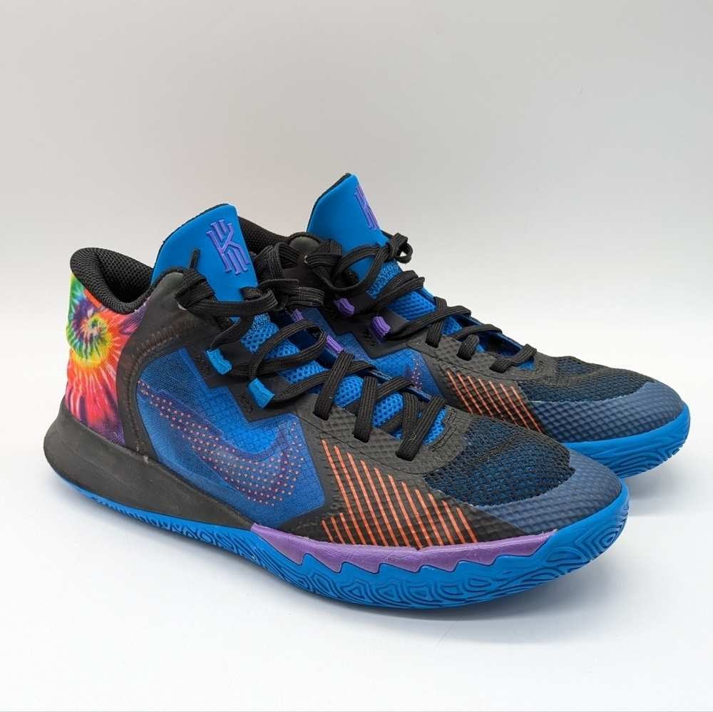 Nike Kyrie Flytrap 5 GS Blue Black Orange Tie-Dye Basketball Shoe 7Y
